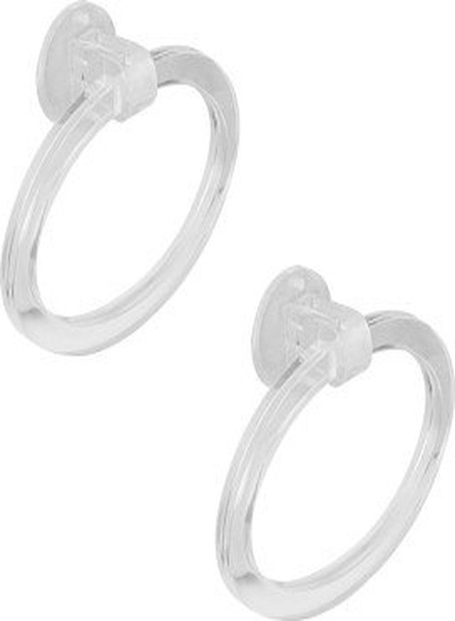 Dropware Unbreakable Plastic Towel Ring, Bath Towel Ring Holder Set of 2 - Image 3